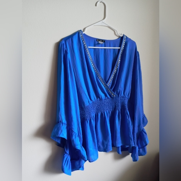 Venus blue 1X blouse - Picture 7 of 8